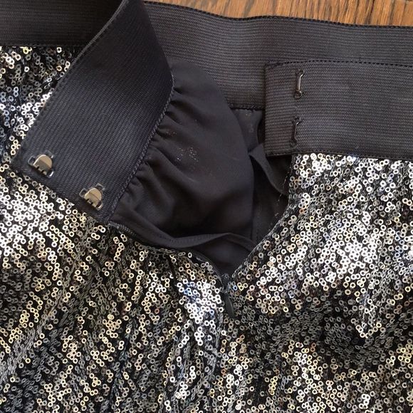 GAP Silver Sequin Fully Lined Skirt With Side Zipper Size 8 NWT - Picture 7 of 10